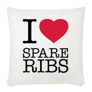 I LOVE SPARE RIBS - Sofa pillowcase 17,3'' x 17,3'' (45 x 45 cm) - natural white - Front