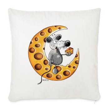 The Mouse Love Cheese - Sofa pillowcase 17,3'' x 17,3'' (45 x 45 cm) - natural white - Front