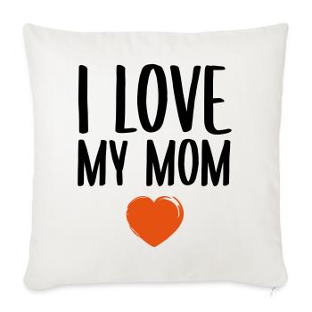 J'aime ma mère - Housse de coussin décorative 45 x 45 cm - blanc nature - Devant