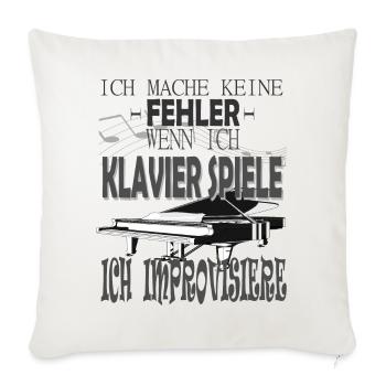 Ein lustiges Klavier Design - Sofakissenbezug 45 x 45 cm - Naturweiß  - Vorne