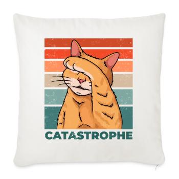 Catastrophe de chat Catastrophe Dicton drôle - Housse de coussin décorative 45 x 45 cm - blanc nature - Devant