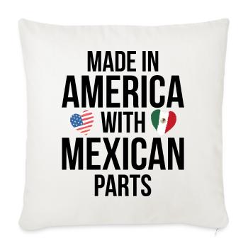 MADE IN AMERICA WITH MEXICAN PARTS - Sofa pillowcase 17,3'' x 17,3'' (45 x 45 cm) - natural white - Front