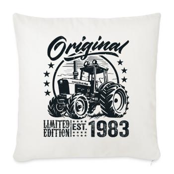 Original 1983 Anniversaire 1983 Fermier Tracteur - Housse de coussin décorative 45 x 45 cm - blanc nature - Devant