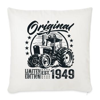 Original 1949 Anniversaire 1949 Fermier Tracteur - Housse de coussin décorative 45 x 45 cm - blanc nature - Devant