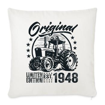 Original 1948 Anniversaire 1948 Fermier Tracteur - Housse de coussin décorative 45 x 45 cm - blanc nature - Devant