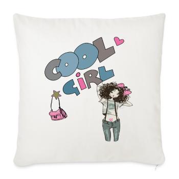 Fille, Fille Cool - Housse de coussin décorative 45 x 45 cm - blanc nature - Devant