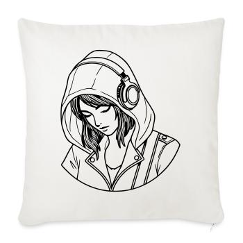 Woman Love Music - Sofa pillowcase 17,3'' x 17,3'' (45 x 45 cm) - natural white - Front