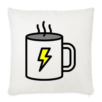 Strong Coffee Cup Electricity - Sofa pillowcase 17,3'' x 17,3'' (45 x 45 cm) - natural white - Front