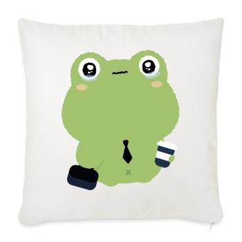 Tired Office Frog in Tie - Sofa pillowcase 17,3'' x 17,3'' (45 x 45 cm) - natural white - Front