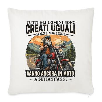 Motorrad Legende – Mit 70 Jahren noch im Sattel - Sofakissenbezug 45 x 45 cm - Naturweiß  - Vorne