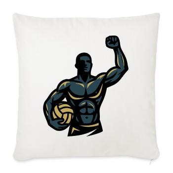 Équipe d’athlètes musculaires des joueurs de beach-volley-ball - Housse de coussin décorative 45 x 45 cm - blanc nature - Devant