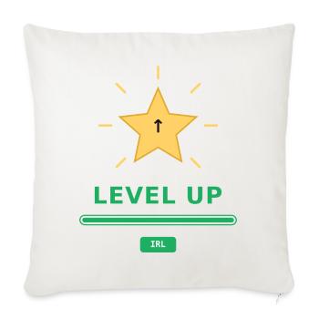 Level Up IRL – Gamer Motivation - Housse de coussin décorative 45 x 45 cm - blanc nature - Devant
