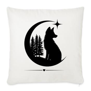 Forêt de la Lune du Renard - Housse de coussin décorative 45 x 45 cm - blanc nature - Devant