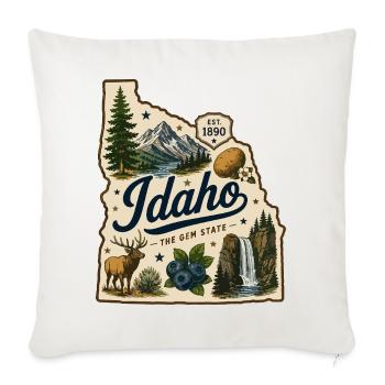 Idaho The Gem State Vintage Travel Aufkleber - Sofakissenbezug 45 x 45 cm - Naturweiß  - Vorne
