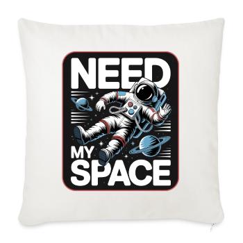 Raumfahrt-Statement: Need My Space - Sofakissenbezug 45 x 45 cm - Naturweiß  - Vorne