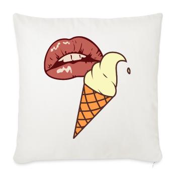 Eis Pop Art Sommer Lippen - Housse de coussin décorative 45 x 45 cm - blanc nature - Devant