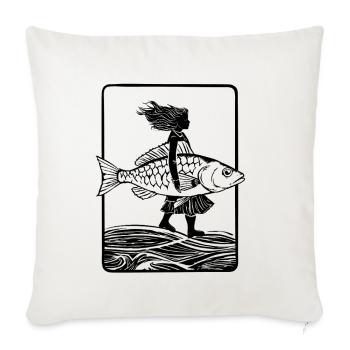 Fishwoman - Sofa pillowcase 17,3'' x 17,3'' (45 x 45 cm) - natural white - Front