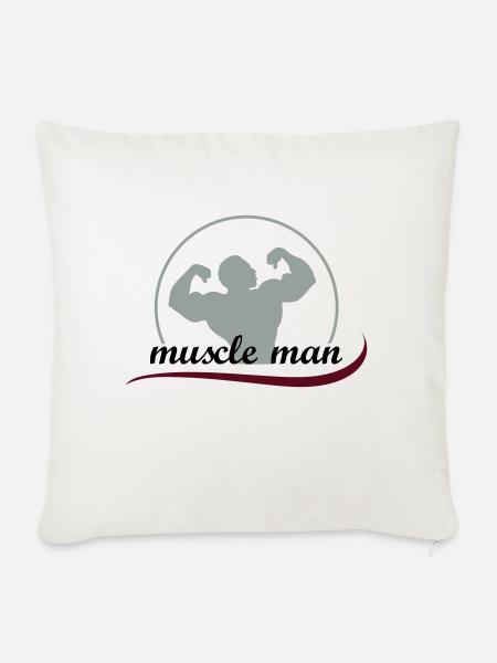 muscleman_3 - Sofakissenbezug 45 x 45 cm - Naturweiß