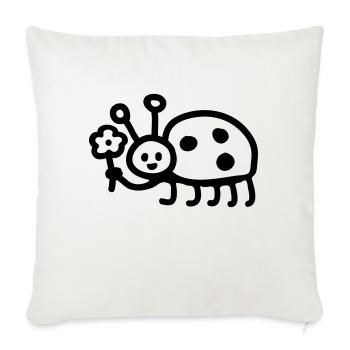 Ladybug - Flower - Line - Sofa pillowcase 17,3'' x 17,3'' (45 x 45 cm) - natural white - Front
