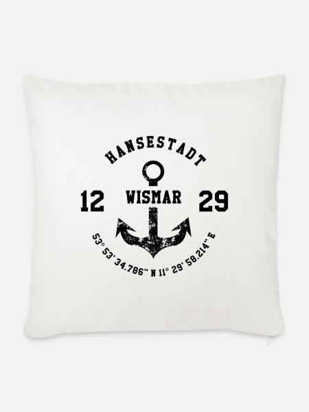 Hansestadt Wismar - Sofakissenbezug 45 x 45 cm - Naturweiß