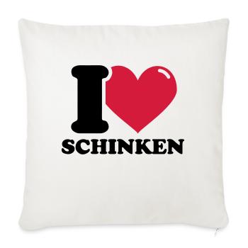 I love Schinken - Sofakissenbezug 45 x 45 cm - Naturweiß  - Vorne