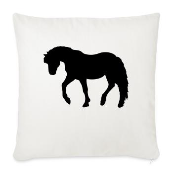 Poney - Housse de coussin décorative 45 x 45 cm - blanc nature - Devant