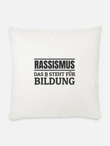Menschenrechte schützen Gegen Hass und Rassismus - Sofakissenbezug 45 x 45 cm - Naturweiß 