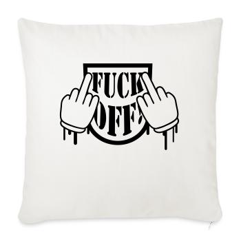 Fuck Off Blazon - Sofakissenbezug 45 x 45 cm - Naturweiß  - Vorne