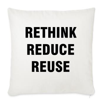 RETHINK REDUCE REUSE - Sofa pillowcase 17,3'' x 17,3'' (45 x 45 cm) - natural white - Front