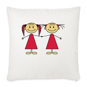 Best Friends Girls - Sofa pillowcase 17,3'' x 17,3'' (45 x 45 cm) - natural white - Front