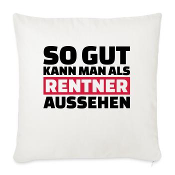 Rentner - Sofakissenbezug 45 x 45 cm - Naturweiß  - Vorne