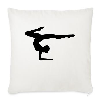 Turnerin turnen Bodenturnen Kustturnen Gymnastic - Sofakissenbezug 45 x 45 cm - Naturweiß  - Vorne
