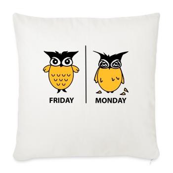 friday and monday - Housse de coussin décorative 45 x 45 cm - blanc nature - Devant