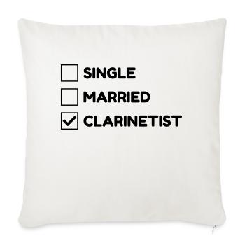 Clarinette Clarinettiste Musique Musicien Concert - Housse de coussin décorative 45 x 45 cm - blanc nature - Devant