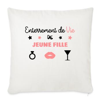 Enterrement de Vie de Jeune Fille - EVJF - Mariage - Sofa pillowcase 17,3'' x 17,3'' (45 x 45 cm) - natural white - Front