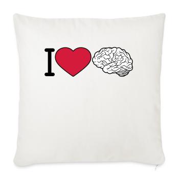 J'aime le cerveau - Housse de coussin décorative 45 x 45 cm - blanc nature - Devant