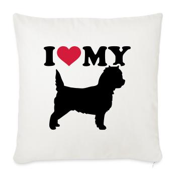 Cairn Terrier - Housse de coussin décorative 45 x 45 cm - blanc nature - Devant
