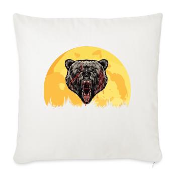 Ours en colère Sunset Retro Nature - Housse de coussin décorative 45 x 45 cm - blanc nature - Devant