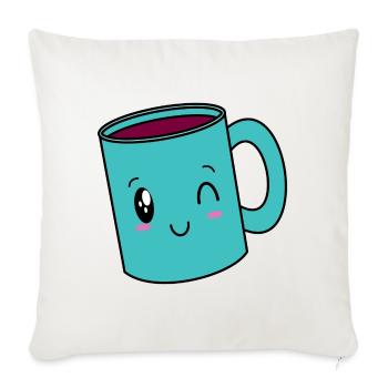 Sweet Kawaii Mulled Wine Cup Christmas Market Mulled Wine - Sofa pillowcase 17,3'' x 17,3'' (45 x 45 cm) - natural white - Front