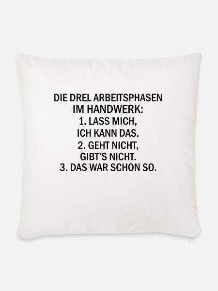 Handwerker Handyman Handwerk Werkzeug Baustelle - Sofakissenbezug 45 x 45 cm - Naturweiß 