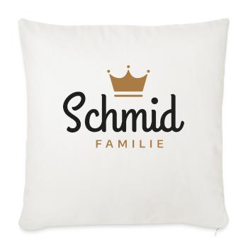 Schmid-Familie - Sofakissenbezug 45 x 45 cm - Naturweiß  - Vorne