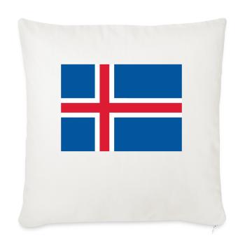 Iceland flag / Drapeau Islande - Housse de coussin décorative 45 x 45 cm - blanc nature - Devant