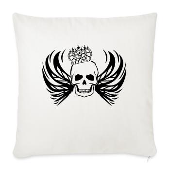 Crâne roi - Housse de coussin décorative 45 x 45 cm - blanc nature - Devant