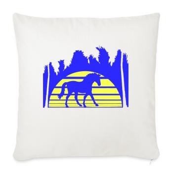 Horse Riding Lines Rider Sun Palm Trees Silhouette - Sofa pillowcase 17,3'' x 17,3'' (45 x 45 cm) - natural white - Front