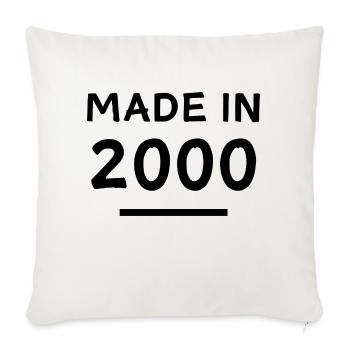 Made in 2000 - Year of birth / Birthday - Sofa pillowcase 17,3'' x 17,3'' (45 x 45 cm) - natural white - Front