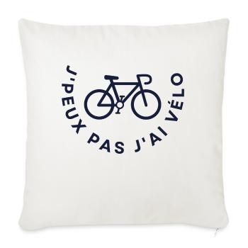 J'PEUX PAS J'AI VÉLO - HUMOUR - ROSE - Housse de coussin décorative 45 x 45 cm - blanc nature - Devant