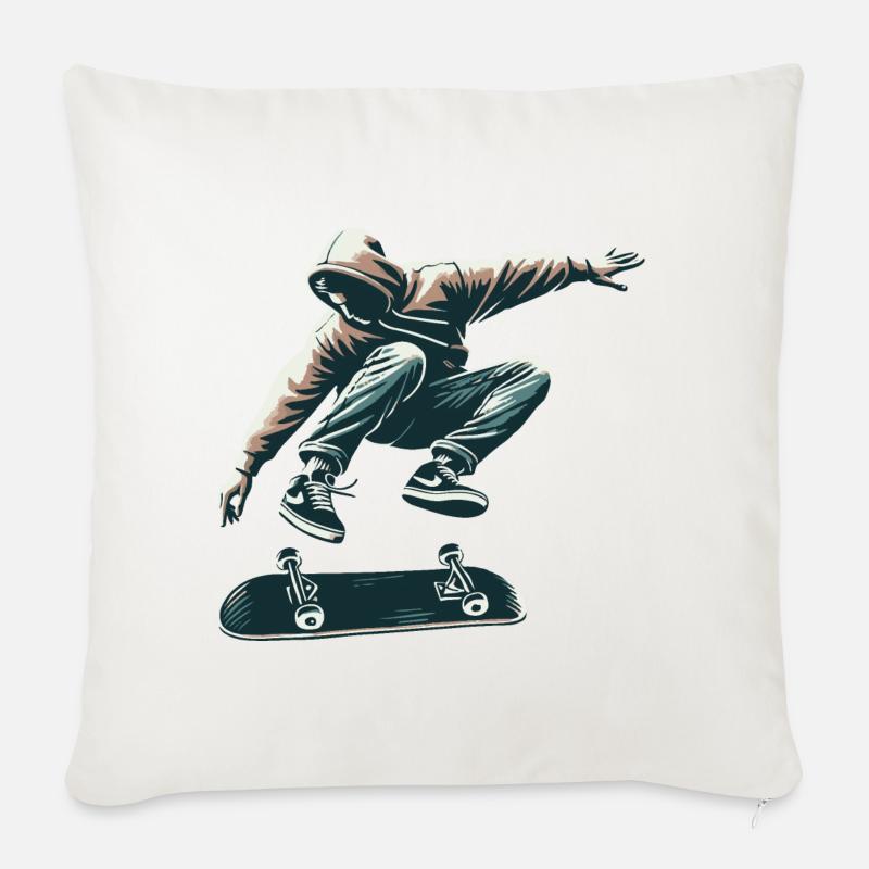 Skater - Sofakissenbezug 45 x 45 cm - Naturweiß 