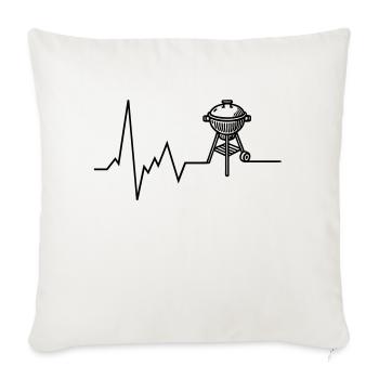 Heartbeat BBQ Grill Grilling - Sofa pillowcase 17,3'' x 17,3'' (45 x 45 cm) - natural white - Front