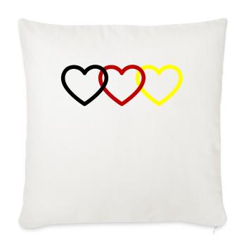 Germany Hearts - Sofa pillowcase 17,3'' x 17,3'' (45 x 45 cm) - natural white - Front