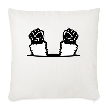 Les poings de lama soulèvent le trou de sol de la rébellion des singes - Housse de coussin décorative 45 x 45 cm - blanc nature - Devant